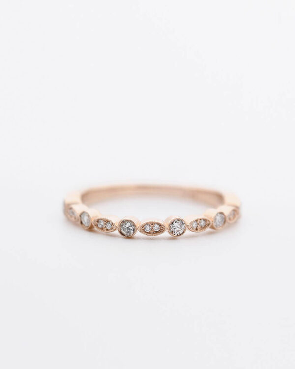 18ct Vintage Bezel Set Marquise Diamond Eternity Ring