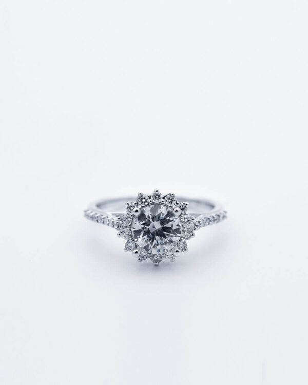 Cushion Shaped Halo 22ct Diamond Ring